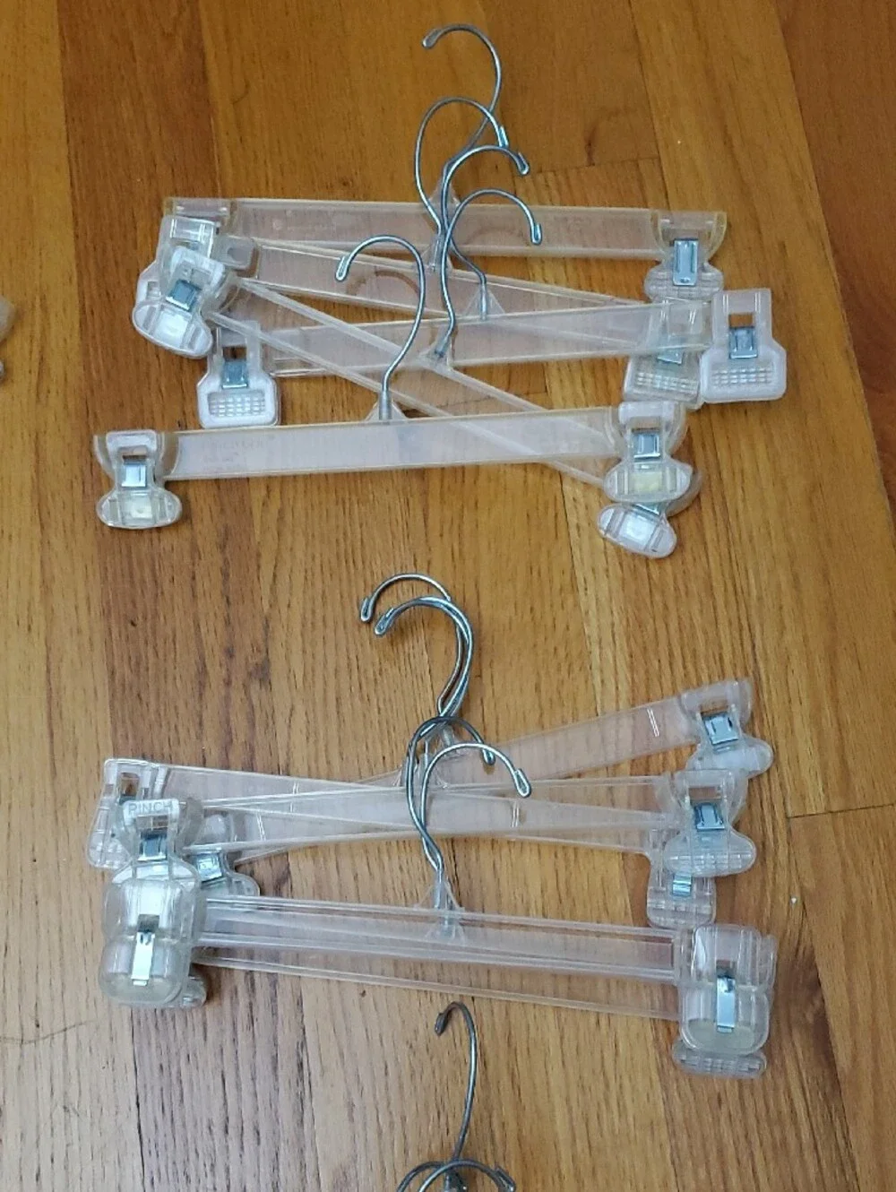 Lot 30 Clear Plastic Clip Hangers